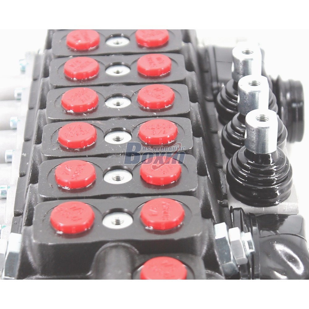 SD6 Sectional Valve 7 Spool Configuration with Manual and Joystick Levers detail image